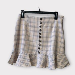 NWOT Winds of Change Plaid Mini Skirt, Size large